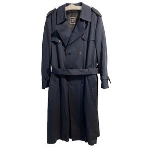 Vintage Christian Dior Trench Coat size 46R Navy